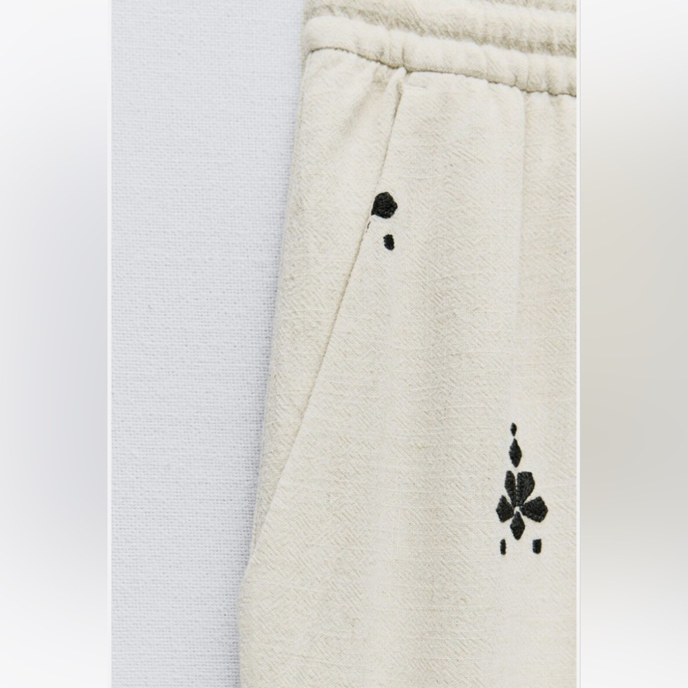 Zara Embroidered Wide Leg Pants - Picture 5 of 6